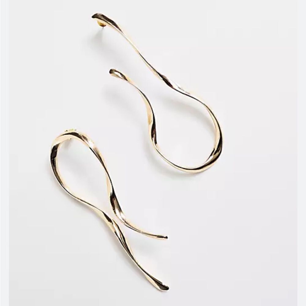 Geo dangle earrings in gold M256 - Picture 3 of 6
